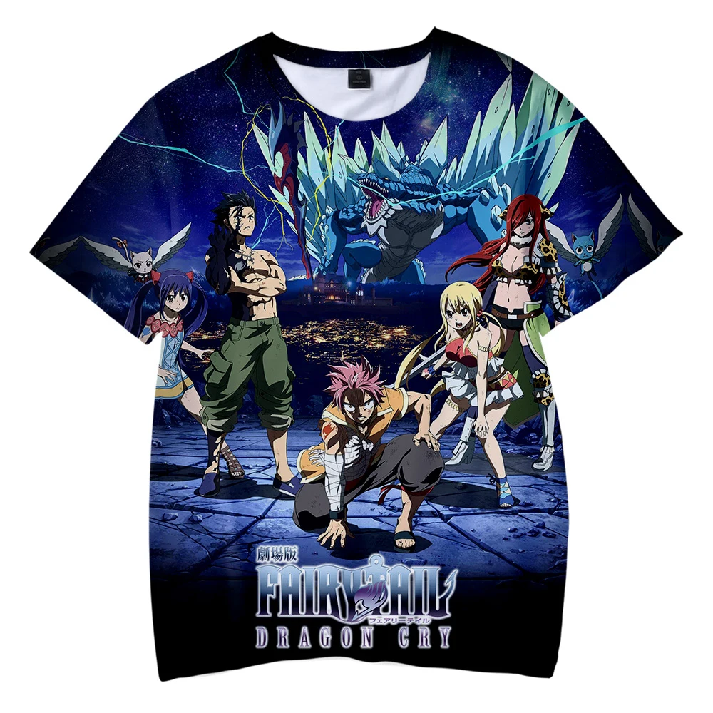 

Fairy Tail T Shirts Men Women 3d T-Shirt Summer Children Kids Japanese Anime Shorts Sleeve Streetwear Tops Cartoon Clothes