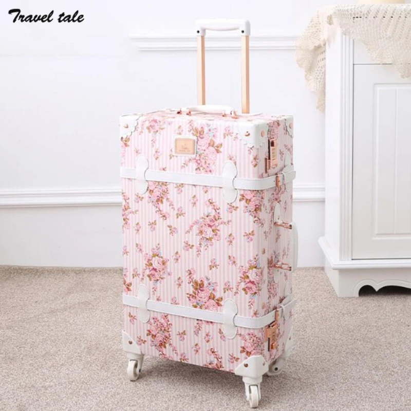 Travel Tale 20 &quot22&quot 24 &quot26 дюймов Спиннер ручной прокатный Чемодан цветочный Винтаж