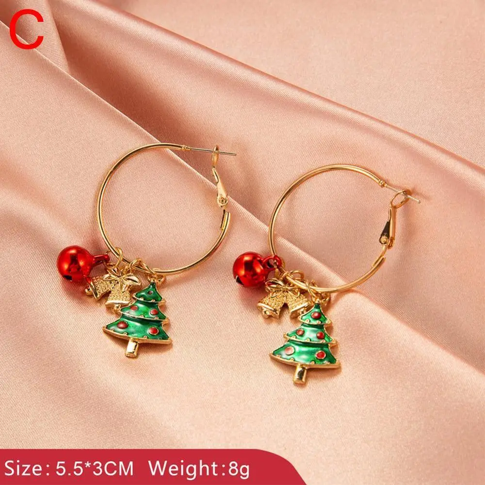 

Christmas Lacquer Metal Ladies Earrings Color Snowman Christmas Earrings Earrings Tree Ladies Cute Drop G8I2