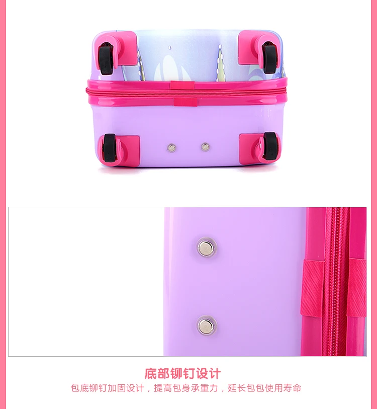 Children's Cartoon Suitcase Child Trolley Case Luggage Kids Schoolbags Travel Suitcase with Wheels 3D 18inch Case Kid's Toys Box