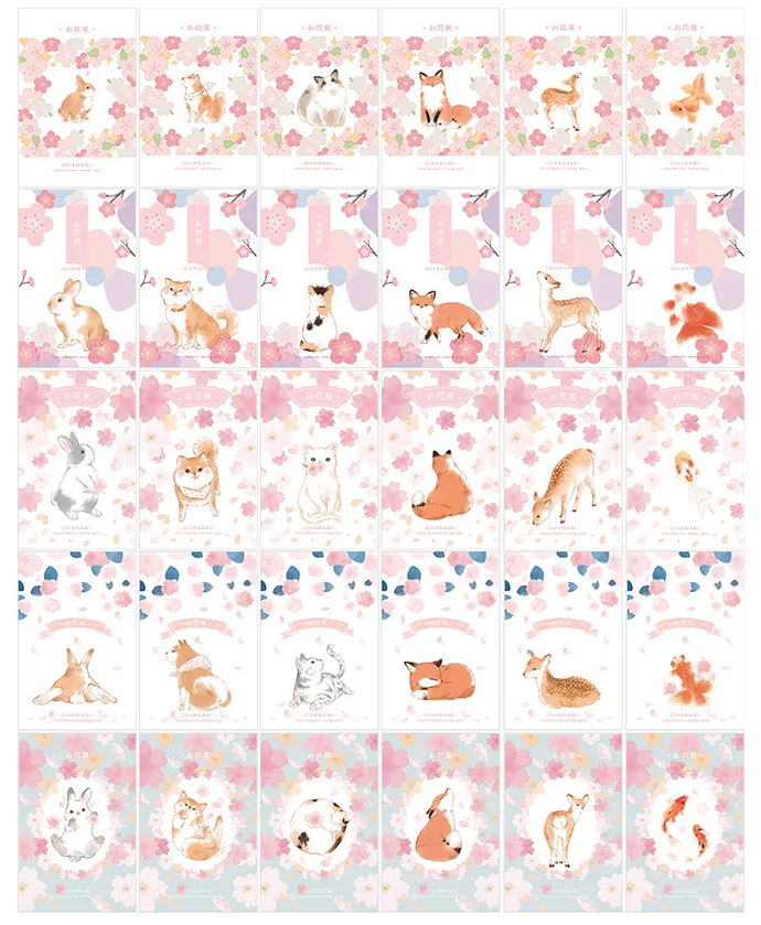 

143mmx93mm flower rabbit paper postcard(1pack=30pieces)