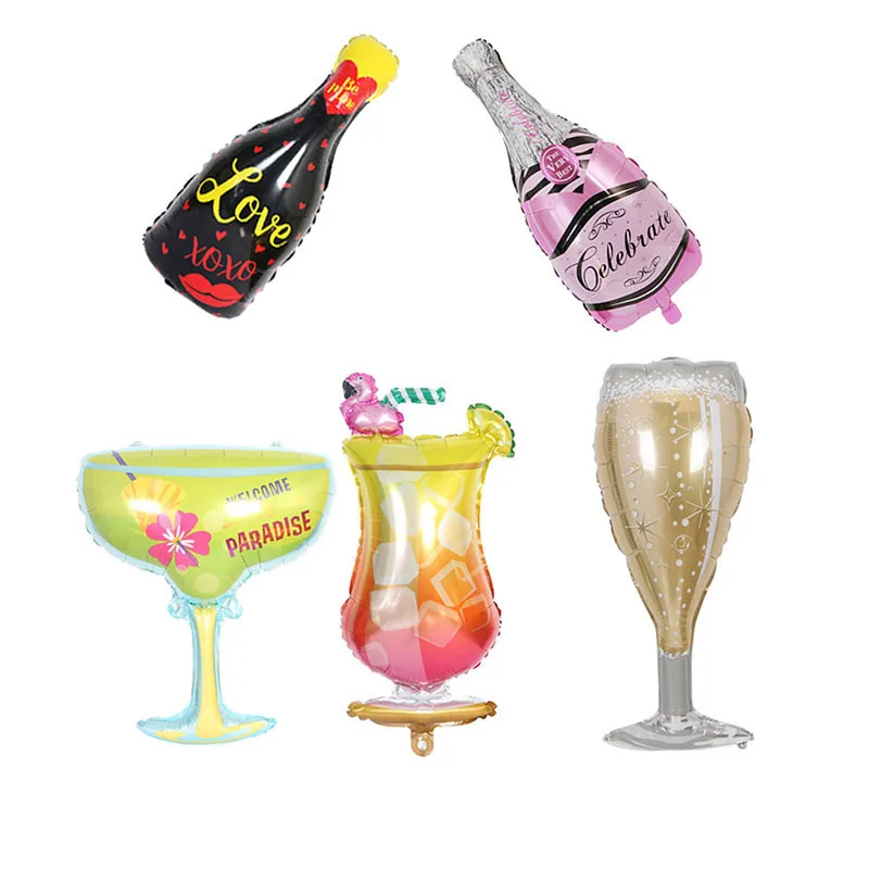 

1 шт. большие шампанские Коктейльные стеклянные фольгированные воздушные шары, надувной десертный бокал, воздушный шар для свадьбы, девични...