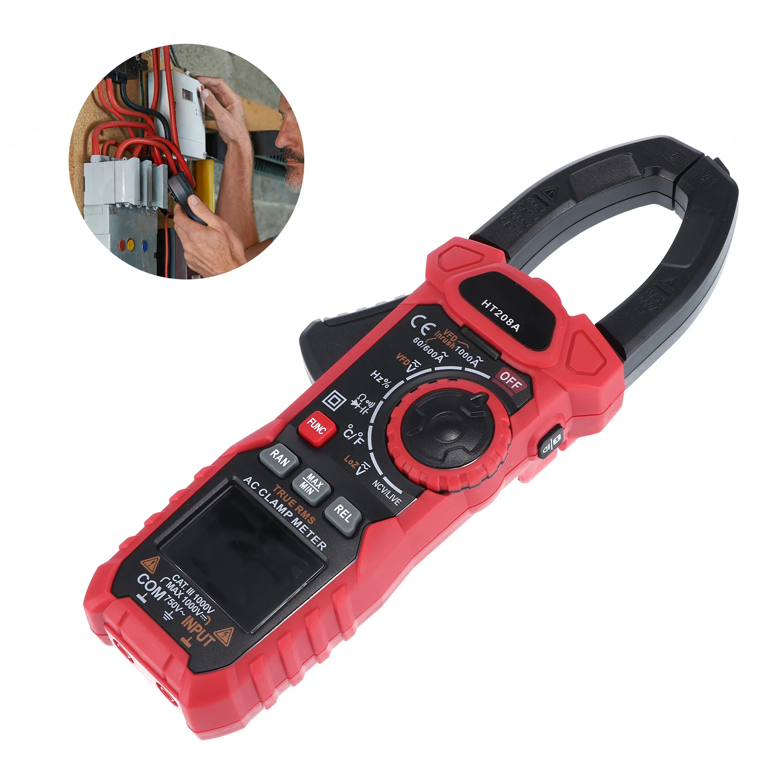 

Digital Clamp Meter Automatic Ranging Multimeter LEL Display RMS VFD Accurate Testing Battery Controlled Electrical Instruments