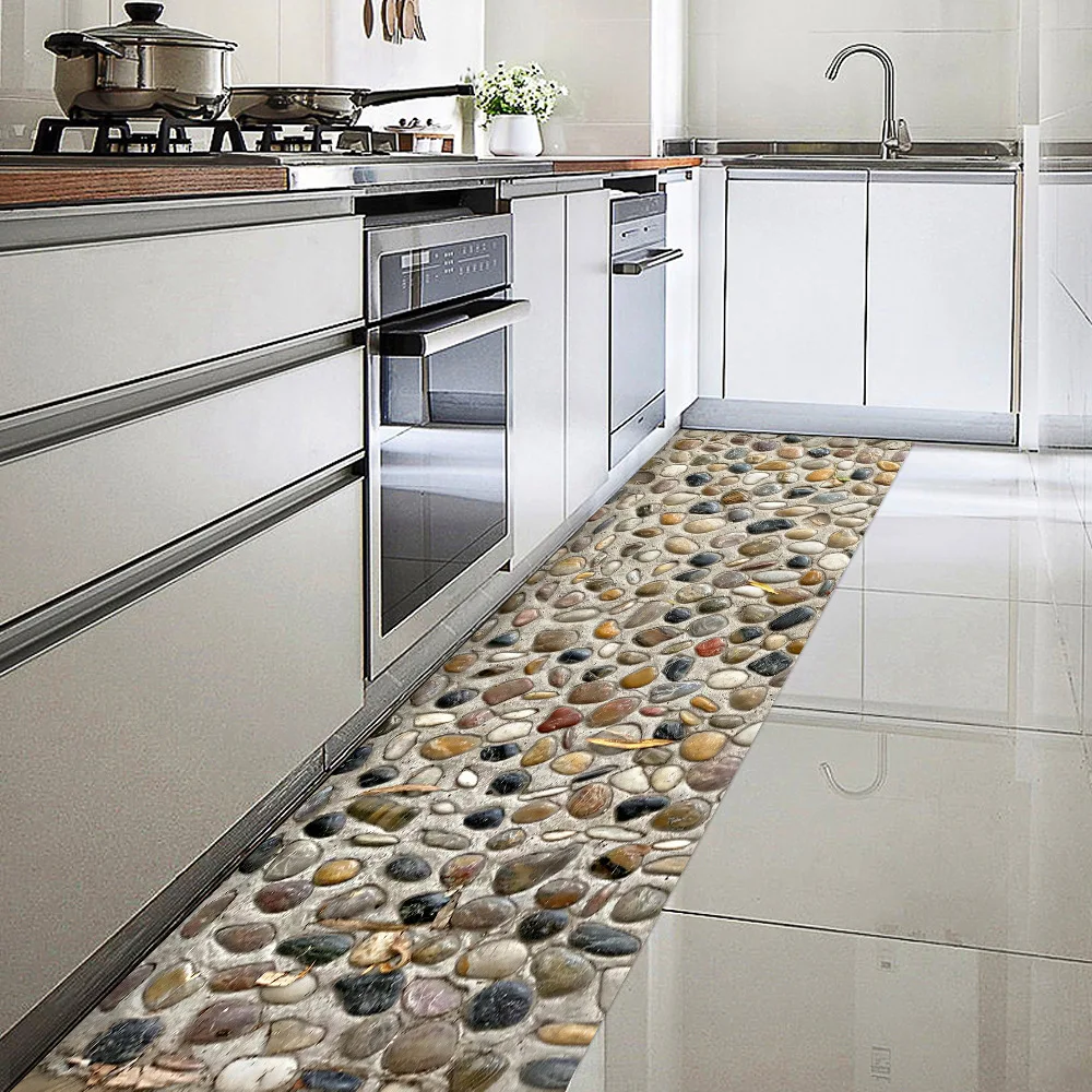 

3D Floor Tile Stickers Pebble Imitation Wood Non Slip Tile Stickers Bedroom Living Room Kitchen Floor Decoration Wallpaper