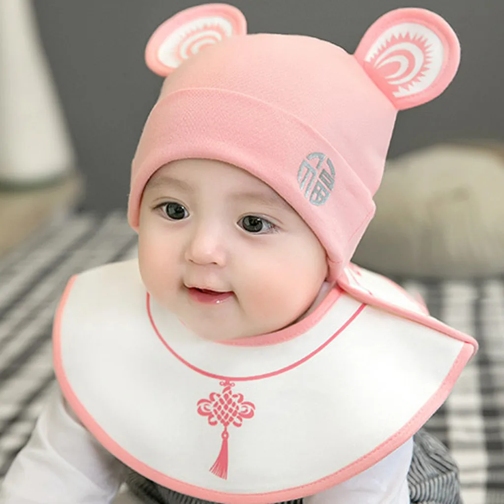 Детский мультяшный медведь с ушками для мальчиков и девочек из 2 предметов милая