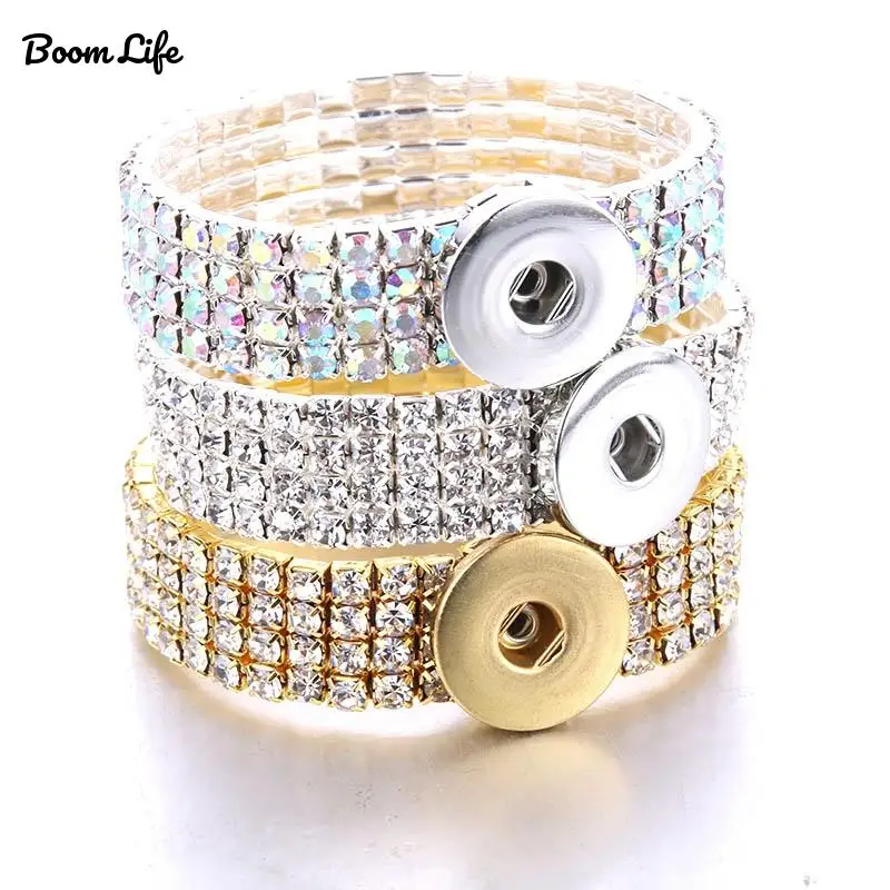 Браслет Boom Life для женщин новые стразы 18 мм эластичный браслет с кнопками