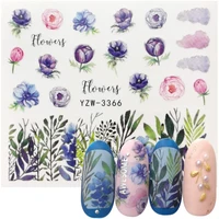 2022 new water nail stickers flower leaves nail art water transfer stickers decals watermark tattoo manicure decorations