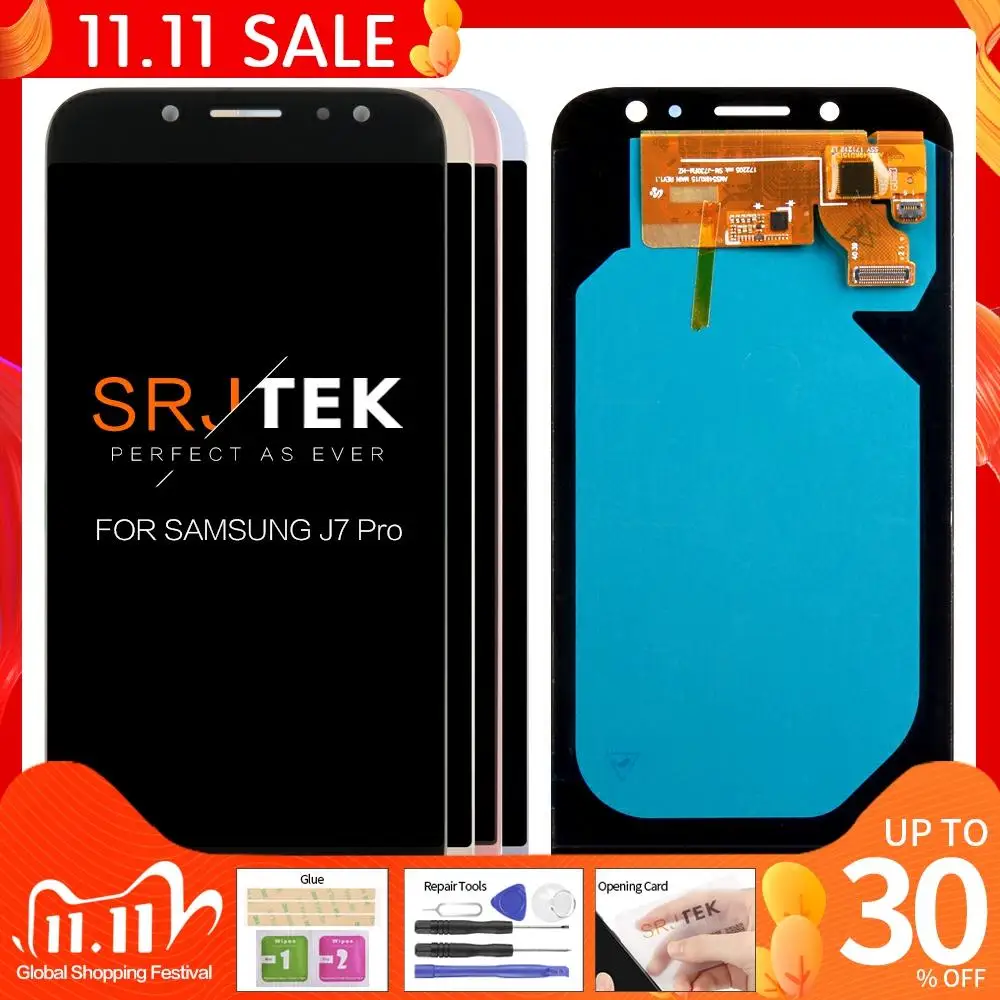Дисплей 5 дюйма AMOLED J7 Pro для SAMSUNG Galaxy 2017 ЖК дисплей J730 сенсорный экран J730F