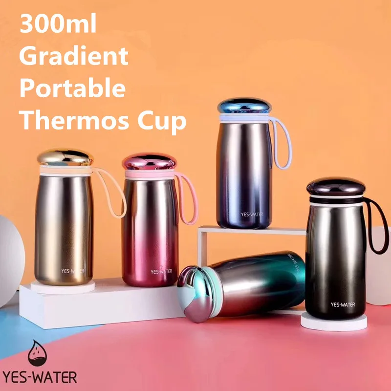 Не содержит Бисфенол А 300ml Термос бутылка для воды с Портативный веревка 18/8