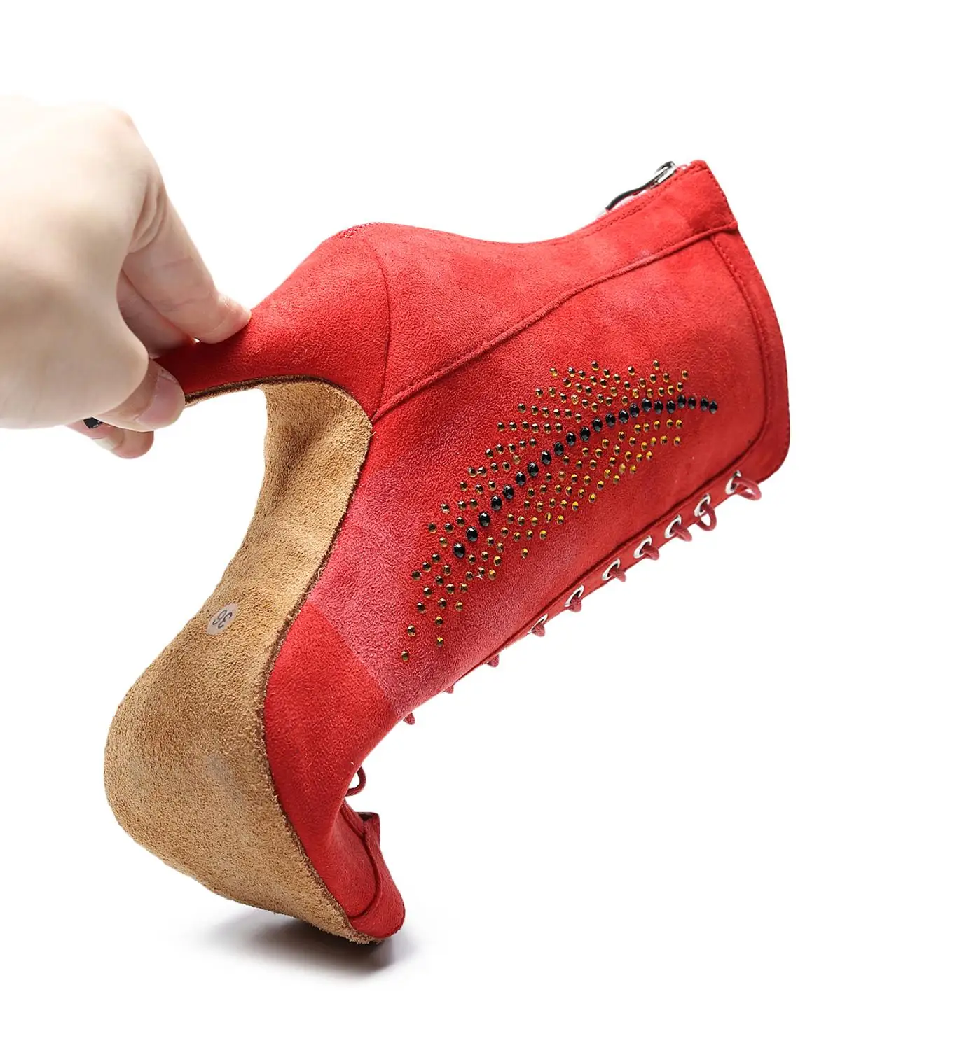 Кожаные туфли для латиноамериканских танцев женские длинные ботинки