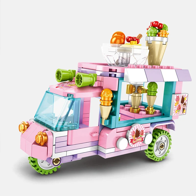 Городской мини уличный вид серия игрушек еда корзина грузовик милая 3D модель