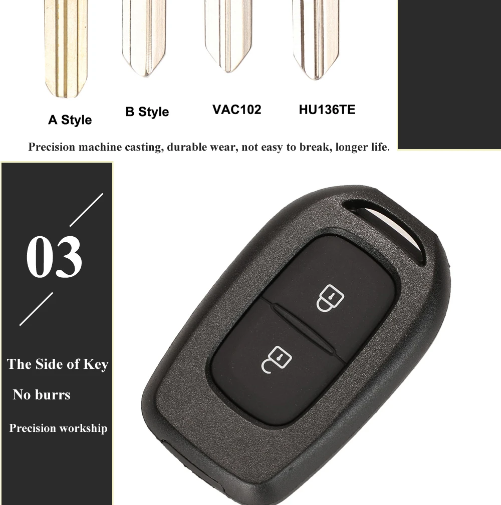 Jingyuqin дистанционный ключ автомобиля 433 МГц с PCF7961M 4A чип для Renault Sandero Dacia Logan Lodgy Dokker Duster trafc Clio4 Master3
