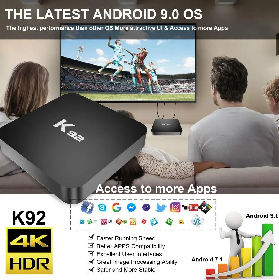 ТВ-приставка BEESCLOVER K92 Android 9 0 Amlogic S905 X2 2 4G/5G Dual WiFi USB3.0 BT4.2 поддержка 4K медиаплеера TV Box