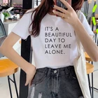 Женская летняя одежда 2021 креативные футболки с буквенным принтом в стиле Харадзюку футболка с короткими рукавами и круглым вырезом с монограммой и короткими рукавами