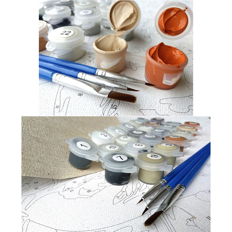 DIY Краски ing рамка Животные цветной слон по номерам комплект Современные