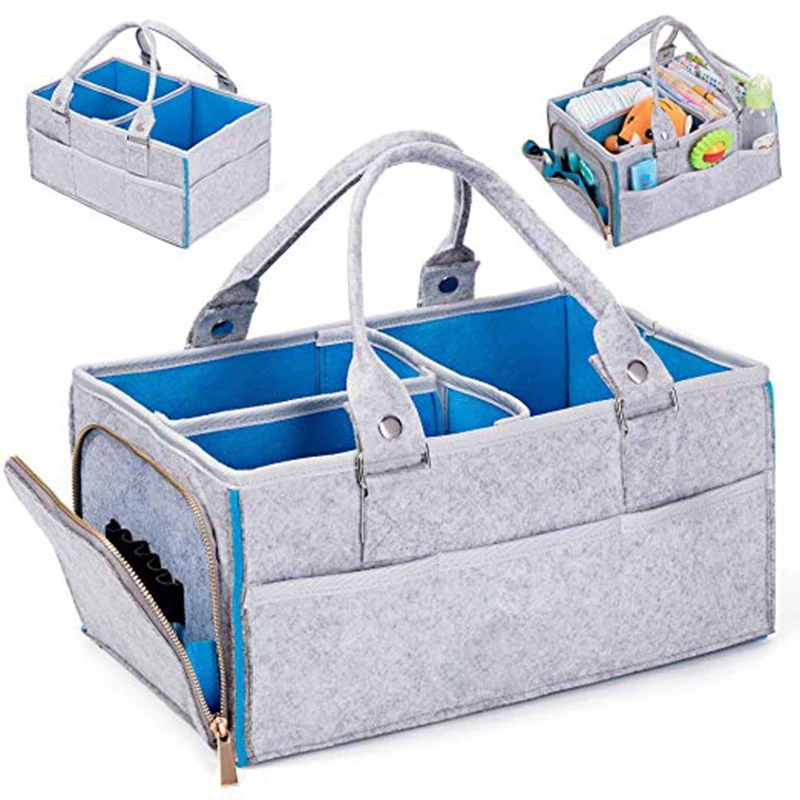 Baby Diaper Caddy Organizer Portable - Basket for Girls and Boys Unisex Bag Tote Nursery Storage | Мать и ребенок