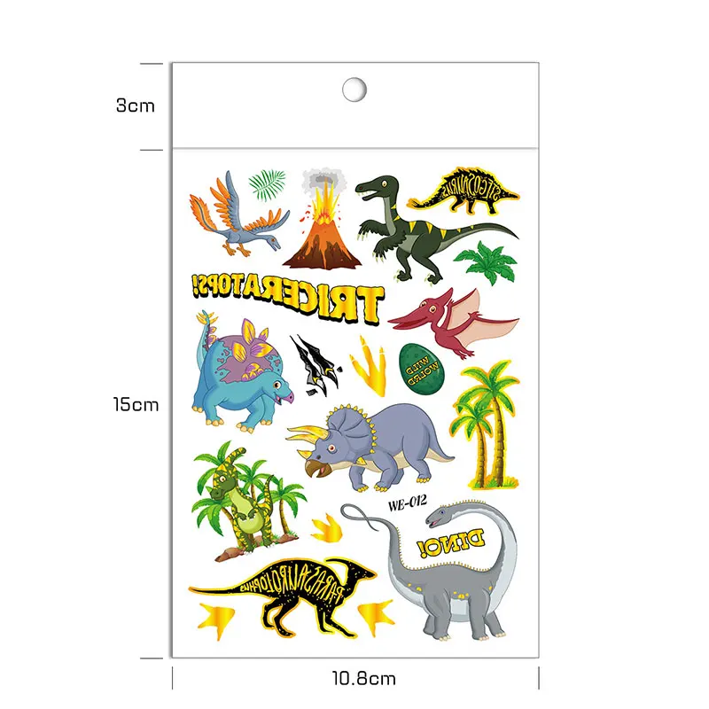 Временные тату-наклейки с динозаврами животными джунглей Детская Бронзирующая