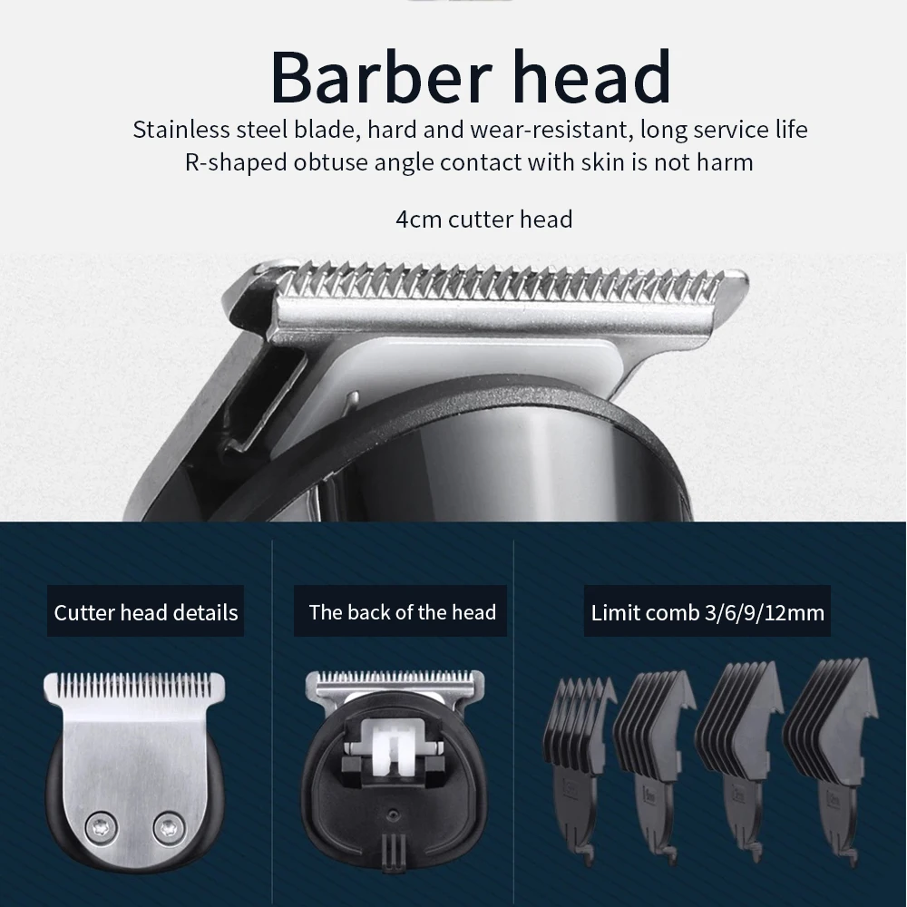 구매 남자의 직업 USB 디스플레이 페이더 남자에 대 한 전기 머리 깎기 충전식 LED 빛 면도기 트리머 수염 이발사 머리 트리머
