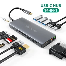 USB концентратор dodocool 14 в 1 алюминиевый с несколькими