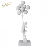 luxurious balloon girl statues banksy flying balloons girl art sculpture resin craft home decoration christmas gift 57cm
