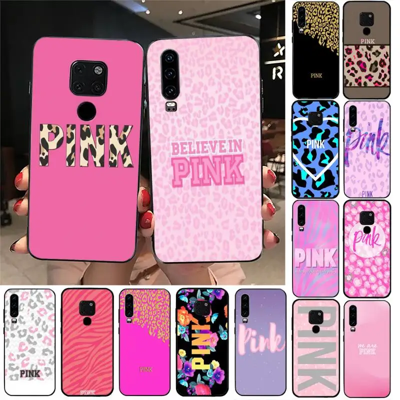 

Leopard print PINK LOVE PINK Phone Case For Huawei Y6 7prime 9prime Y5 2019 Y5 Y6Prime 2018 Nova 3E mate10 20lite 20Pro funda