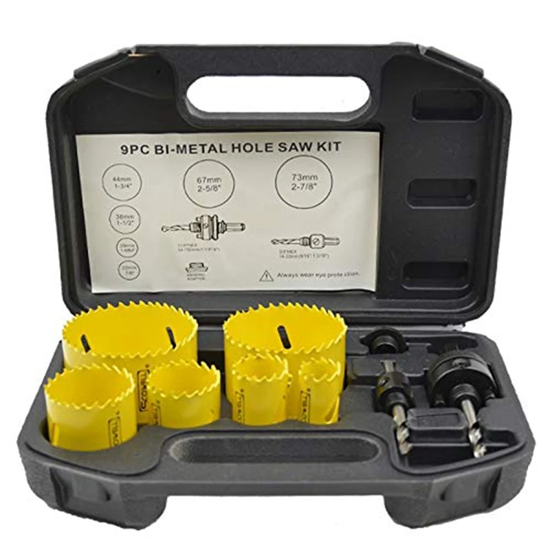 Набор ножей 9 шт. набор биметаллических дырочек бит регулируемая кольцевая пила