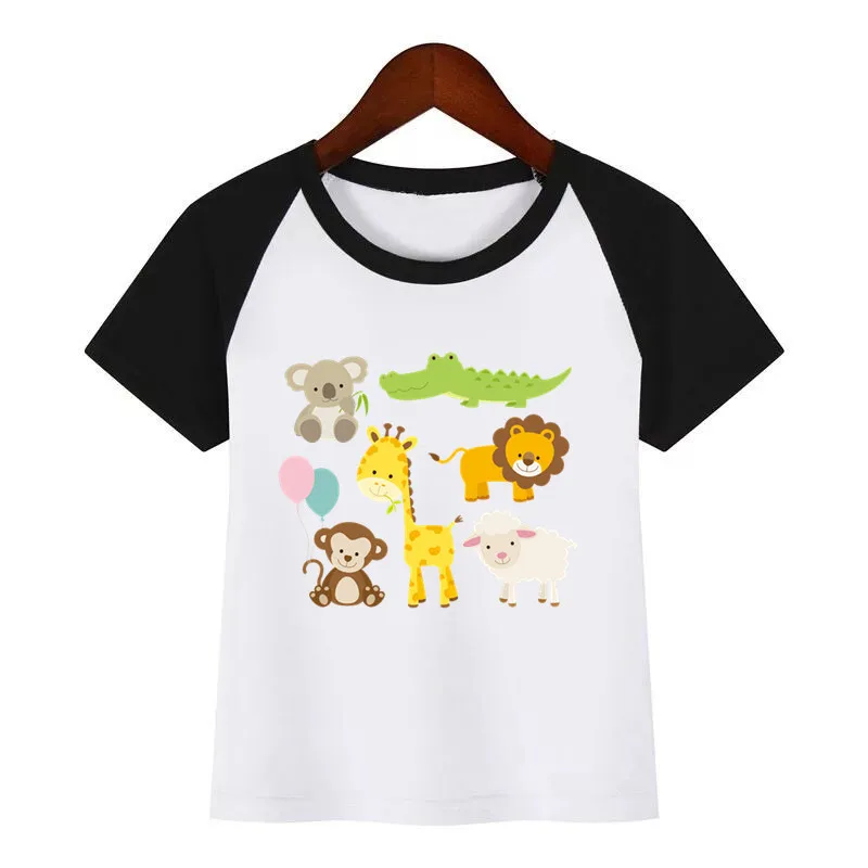 Новинка детская футболка с изображением морских животных Забавный Лев обезьяна