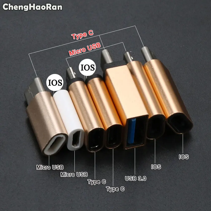 ChengHaoRan 8Pin IOS к Micro USB адаптер конвертер для iPhone 5 5s 6 6s Plus Android зарядное устройство