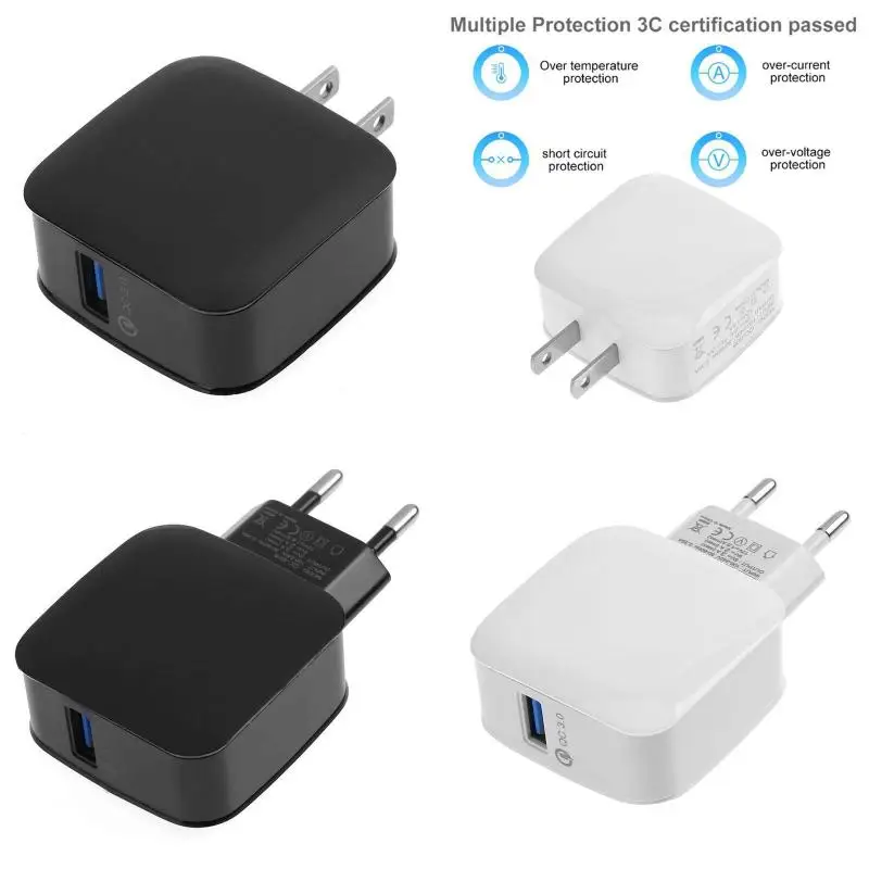 ЕС США QC3.0 быстрое зарядное устройство стенового путешествия питания