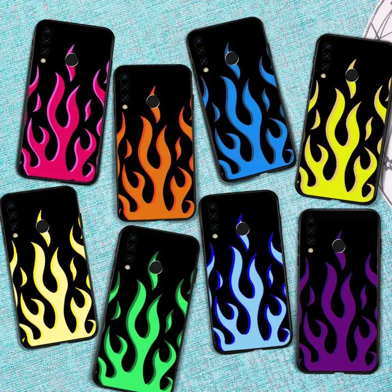 

Fashion Red Flames Fitted Phone Case For Huawei Honor view 7a5.45inch 7c5.7inch 8x 8a 8c 9 9x 10 20 10i 20i lite pro
