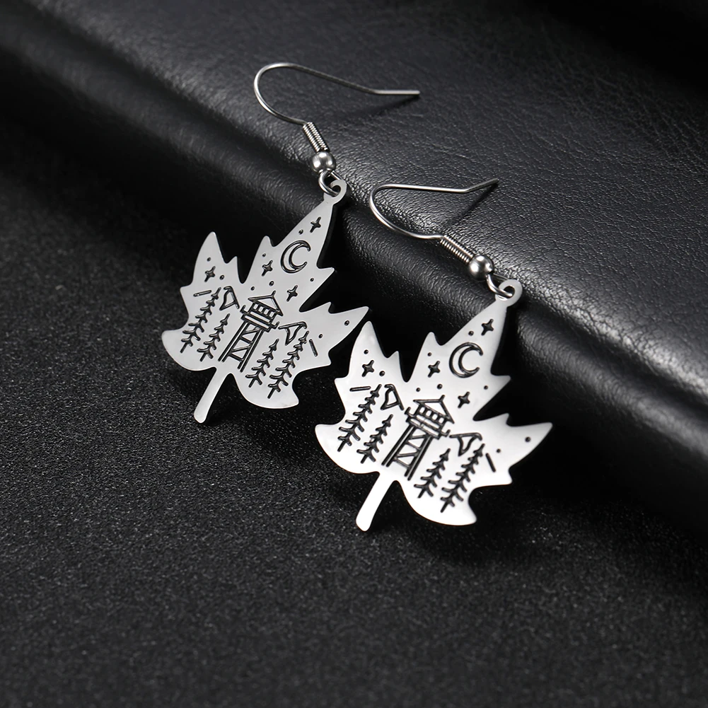Серьги COOLTIME с изображением кленового листа серьги капли из нержавеющей стали для