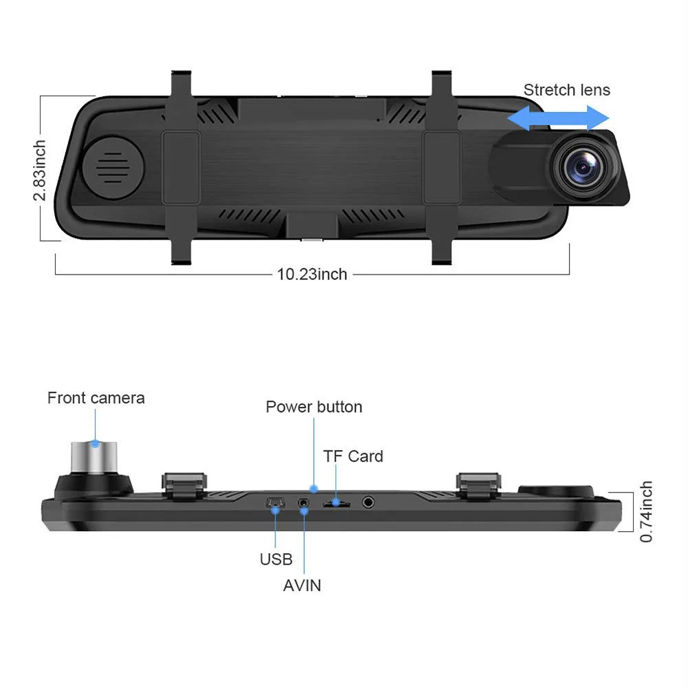 HGDO 1" сенсорный экран Камера заднего вида Зеркало Dash камера FHD 1080P Автомобильный видеорегистратор с функцией ночного видения Dash Cam Авто Вождение рекордер Dashcam