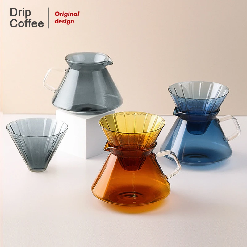 Coffee Dripper Coffee Pot Original Color V60 Filter Cup Sharing Pot American Drip Hand Coffee Pot Set