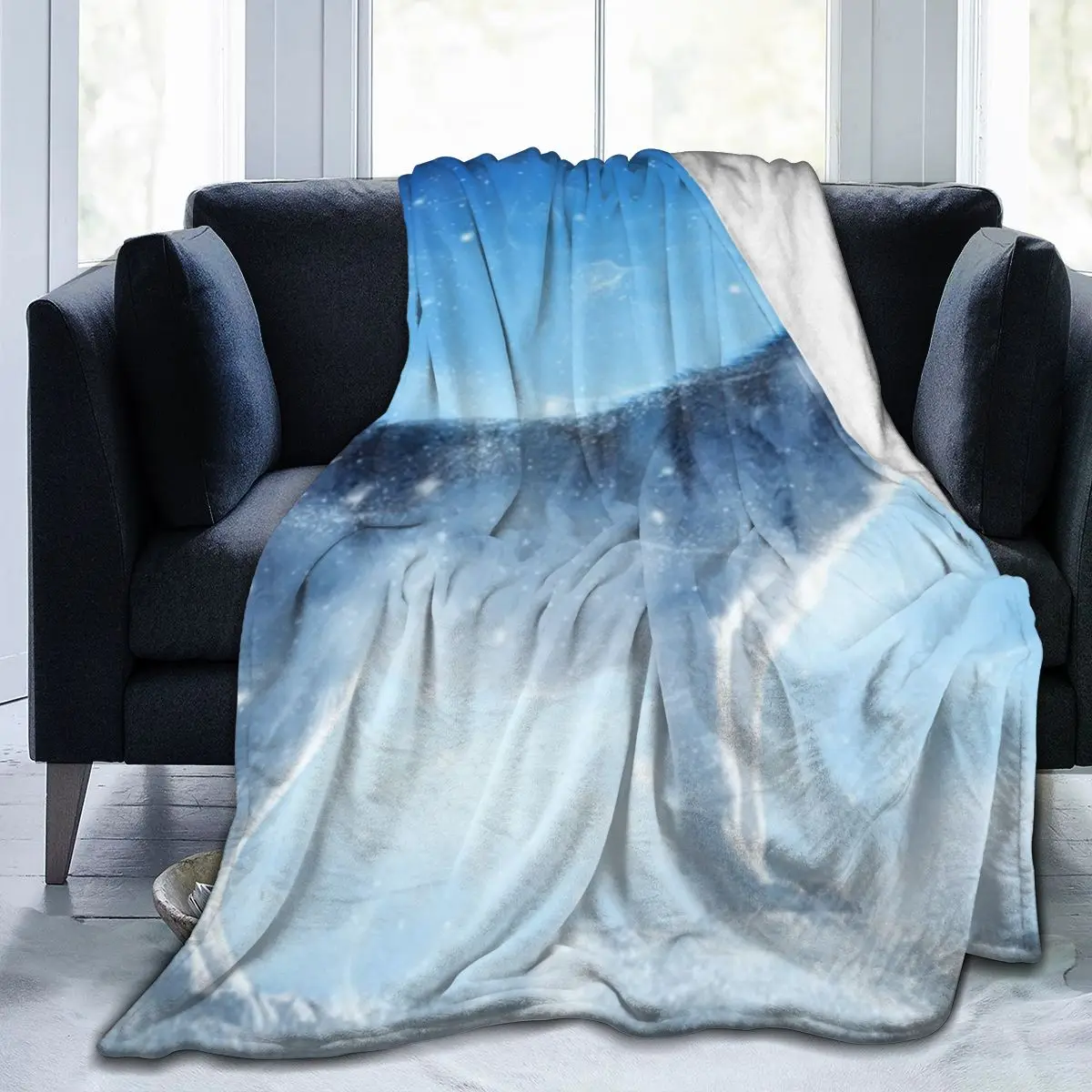 

Wild Snow Wolf And Moon Animals Galaxy Fleece Throw Blankets For Sofa Bed Couch Dropship Wholesaling Drop ship Blanket