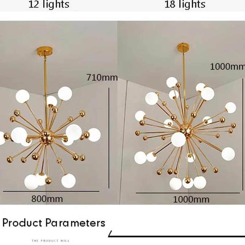 Nordic светодиодный люстры принт в виде одуванчиков американский Волшебные фасоли