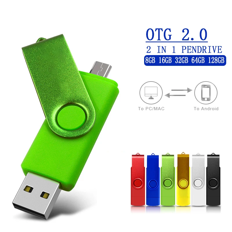 Металлический USB флэш накопитель 8 ГБ 16 32 OTF для телефона/планшета 2 0 64 Гб 128 карта