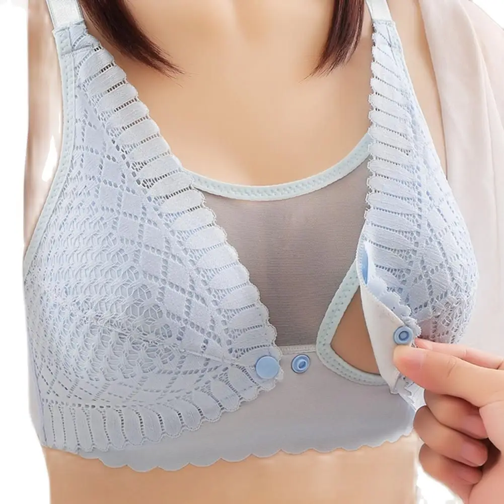 

Hot Women Nursing Bra Wide Shoulder Straps Maternity Brassiere Front Opening Buckle Maternity Breastfeeding Bra
