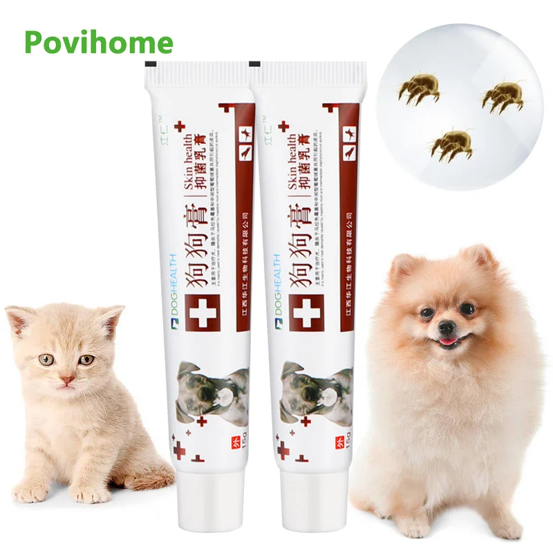 

1pcs 15g Natural Mite Removal Cream Anti Mites Killer Ointment Natural Bug Eliminator Pet Dog Cat Skin Treat Deworming Ointment