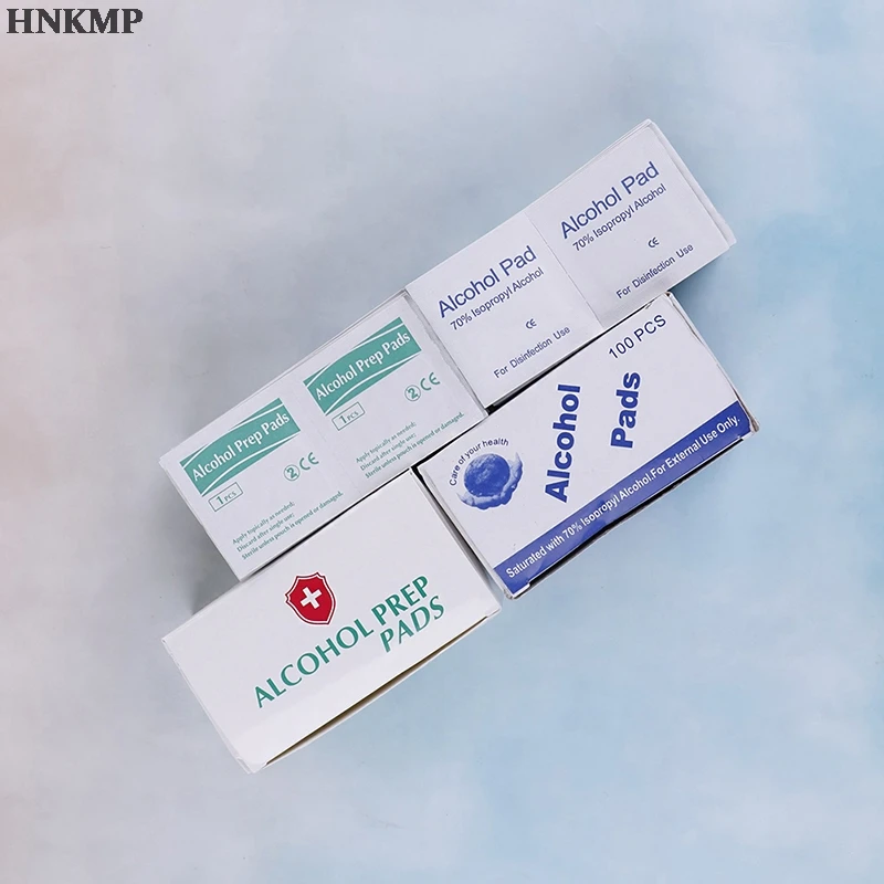 100 шт. Профессиональный спиртовые тампоны колодки Влажные салфетки 70%