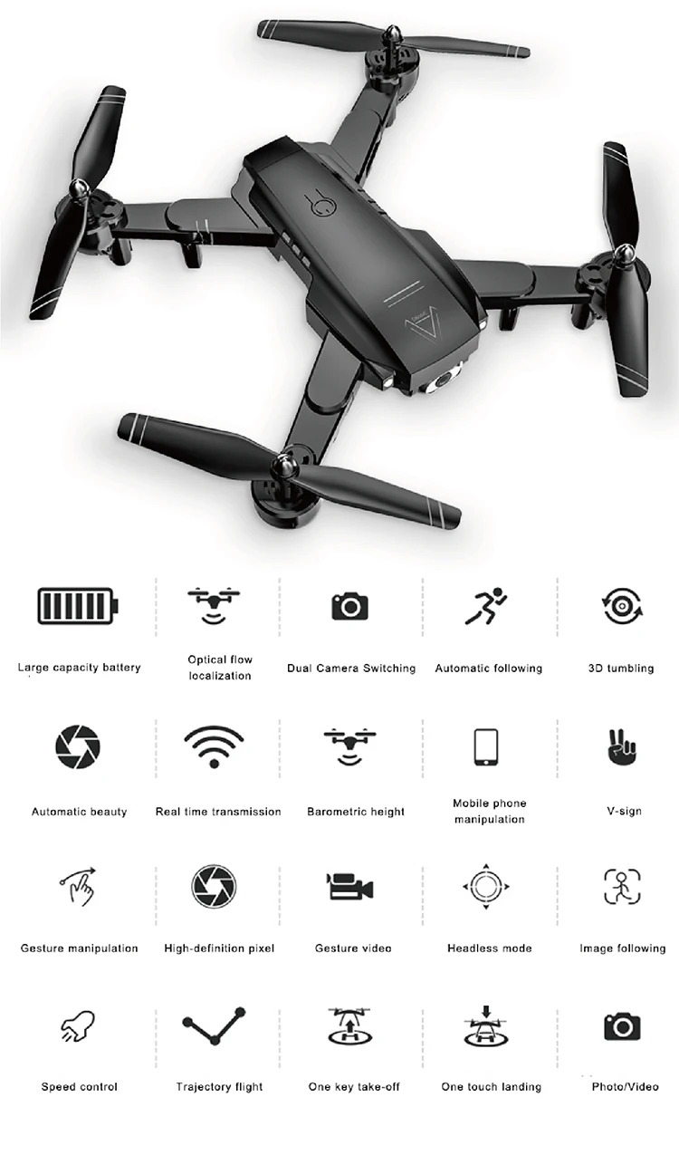 FN Drone 807 Квадрокоптер Wi-Fi аэрофотосъемка Дрон оптический поток позиционирование жестовое управление радиоуправляемый самолет игрушка