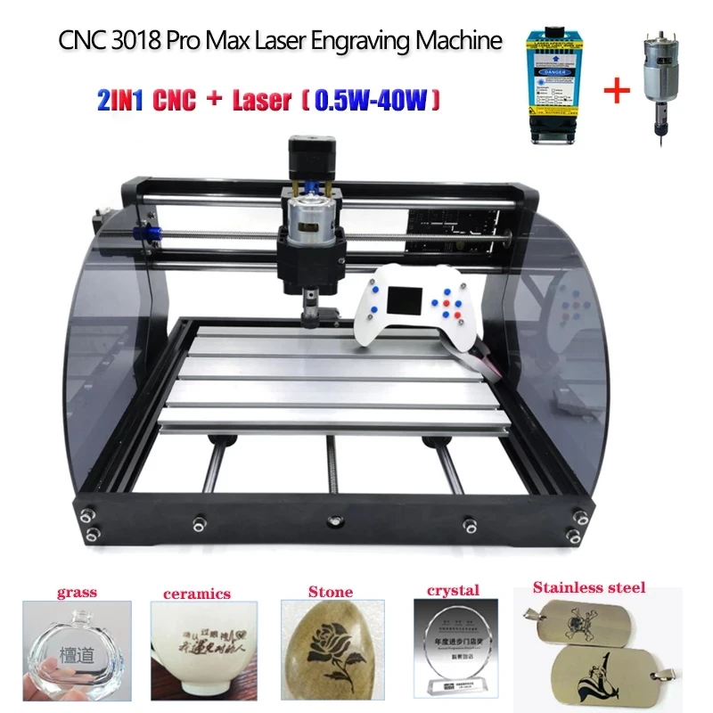 

3018 Pro Max Laser Engraving Machine CNC 3-axis Milling DIY Woodworking Laser Engraving Machine With Offline Controller 0.5W 15W