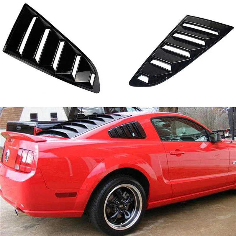 1 Pair Louvers Spoiler Panel Rear Side Window Cover Quarter Window For Ford Mustang 2015-2018 Car Blinds Decoration Accessories