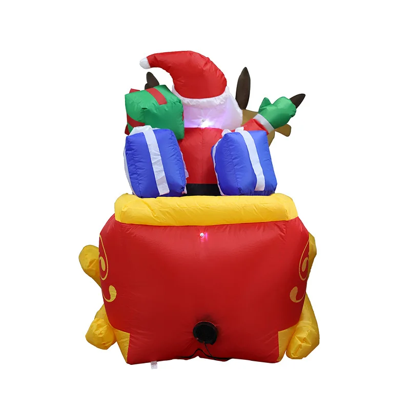 

Christmas Santa Elk Sleigh Inflatable Led Glowing Party Holiday Diy Props Xmas New Year Lantern Yard Art Decor