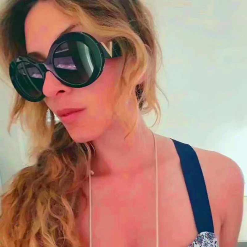 Леопардовые Круглые Солнцезащитные очки женские большие мужские роскошные