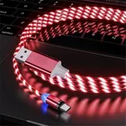 Магнитный кабель Lovebay, светящийся светодиодный кабель Micro USB, Магнитный зарядный шнур для Samsung Type C, зарядка для Xiaomi iPhone 11