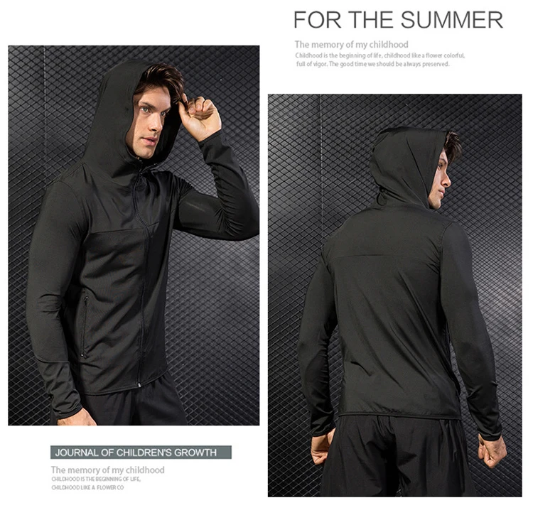 Мужская осенняя и зимняя спортивная одежда для фитнеса и бега, тренировочная одежда на молнии, Повседневная Толстовка с капюшоном, ветрозащитное быстросохнущее пальто для мужчин