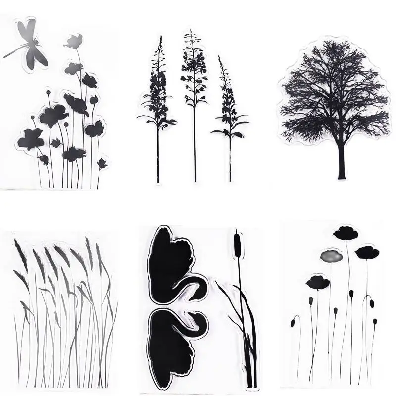 

Dandelion Setaria Flower transparent clear stamp for DIY Scrapbooking/Card Making/Kids Christmas Fun Decoration Supplies