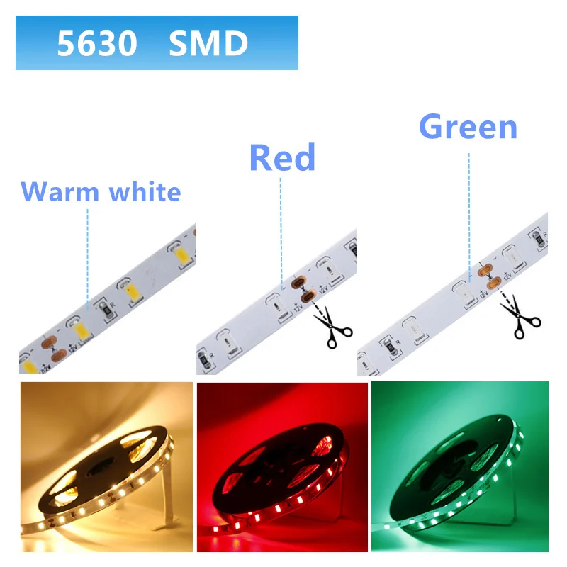 Сверхъяркая Гибкая СВЕТОДИОДНАЯ лента SMD 5630 5 м 12 В постоянного тока