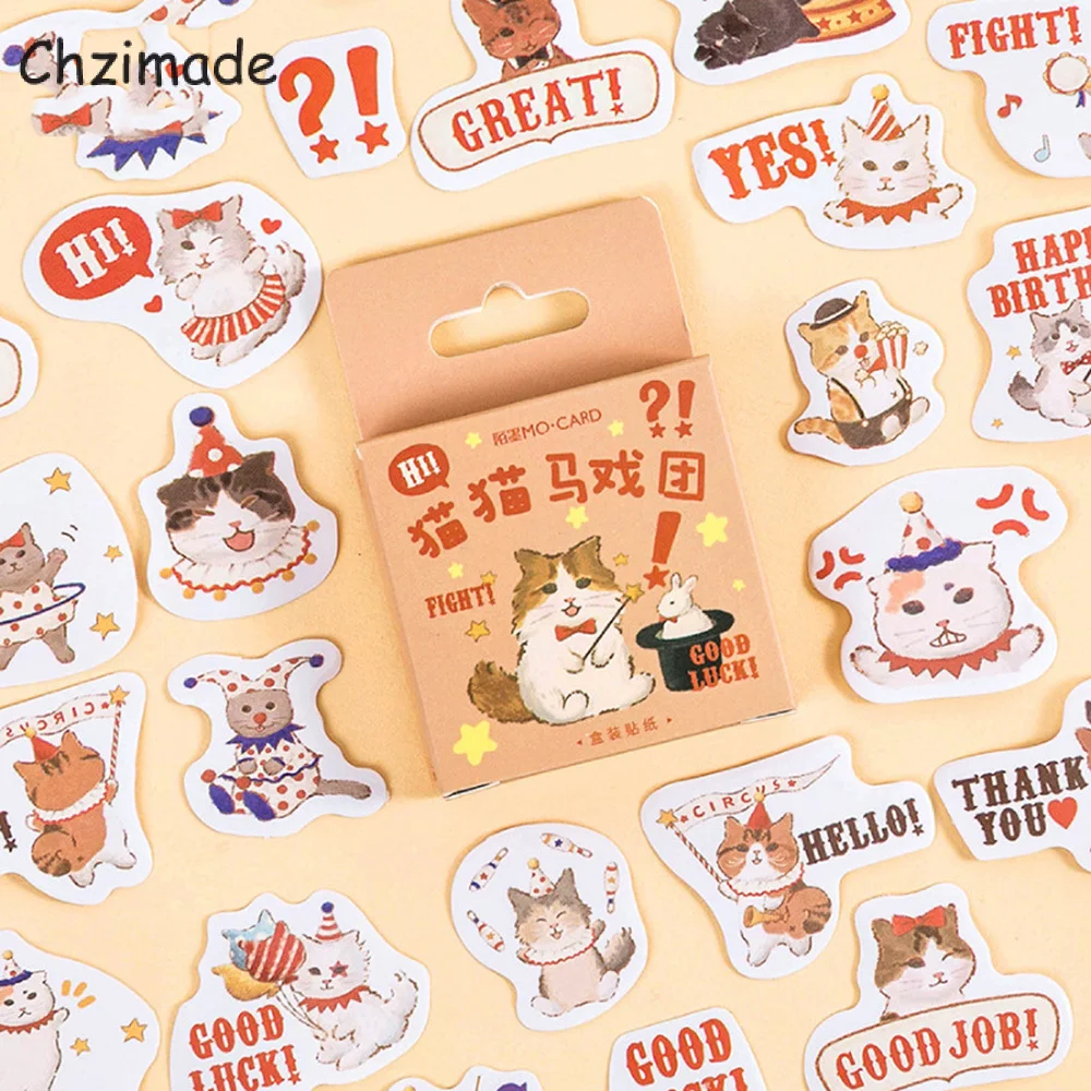 

Chzimade 45 шт./лот, милый кот, печатная бумажная наклейка для скрапбукинга, нежелательный журнал, канцелярские принадлежности, счастливый плани...