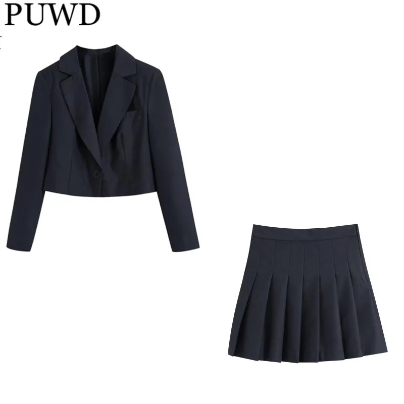 

Женский блейзер на одной пуговице PUWD с V-образным вырезом и высокой талией, весна 2022, Модный женский уличный Блейзер, Женский однотонный коро...